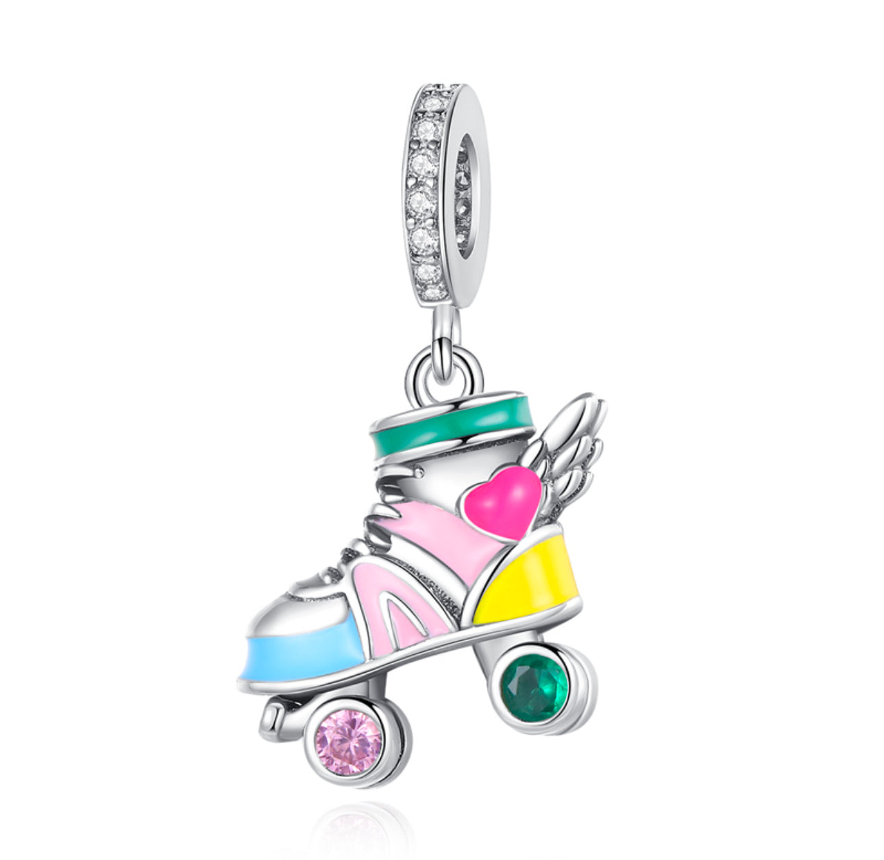 Charm Patín con alas de plata