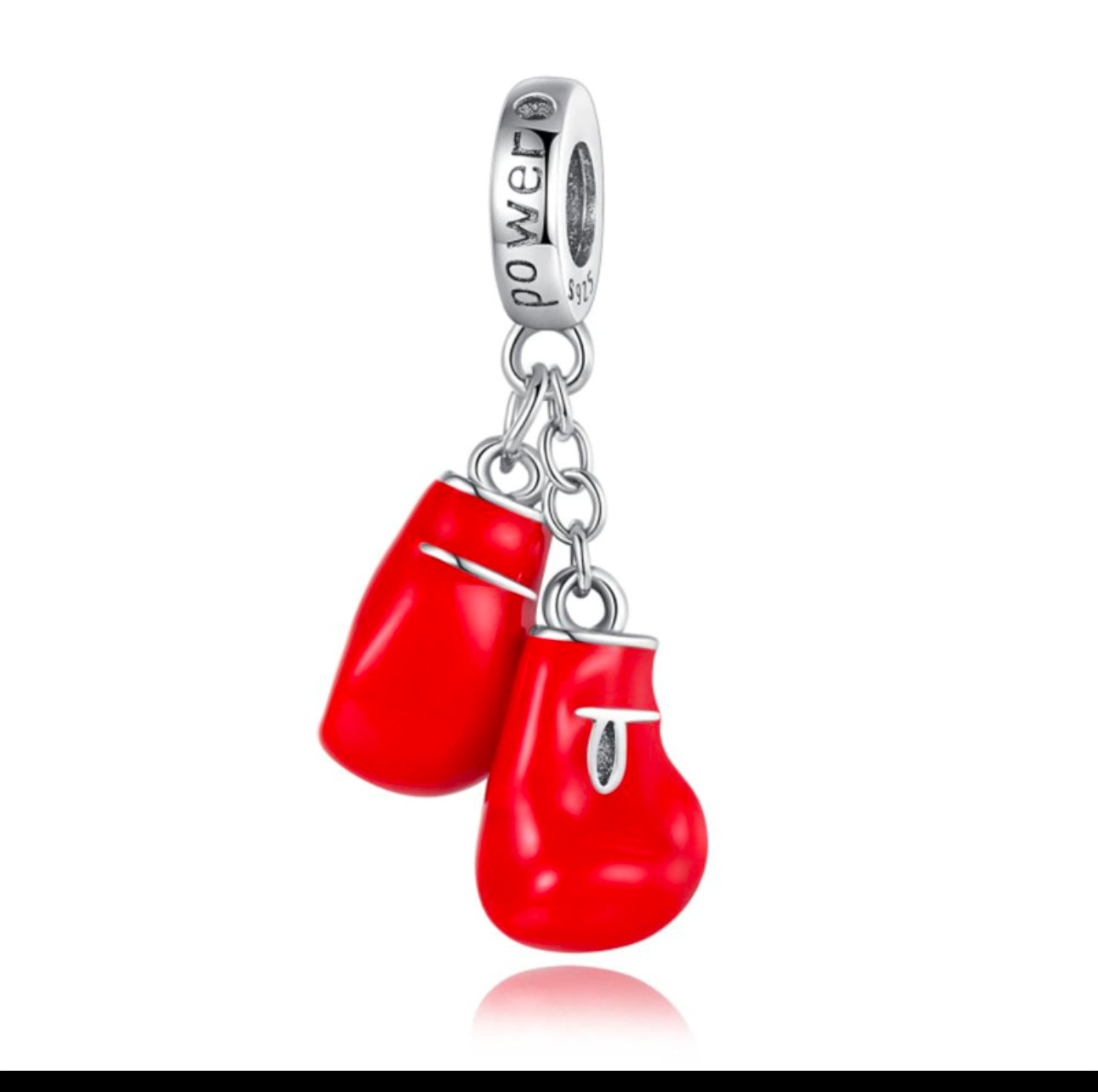 Charm guantes de box rojos de plata