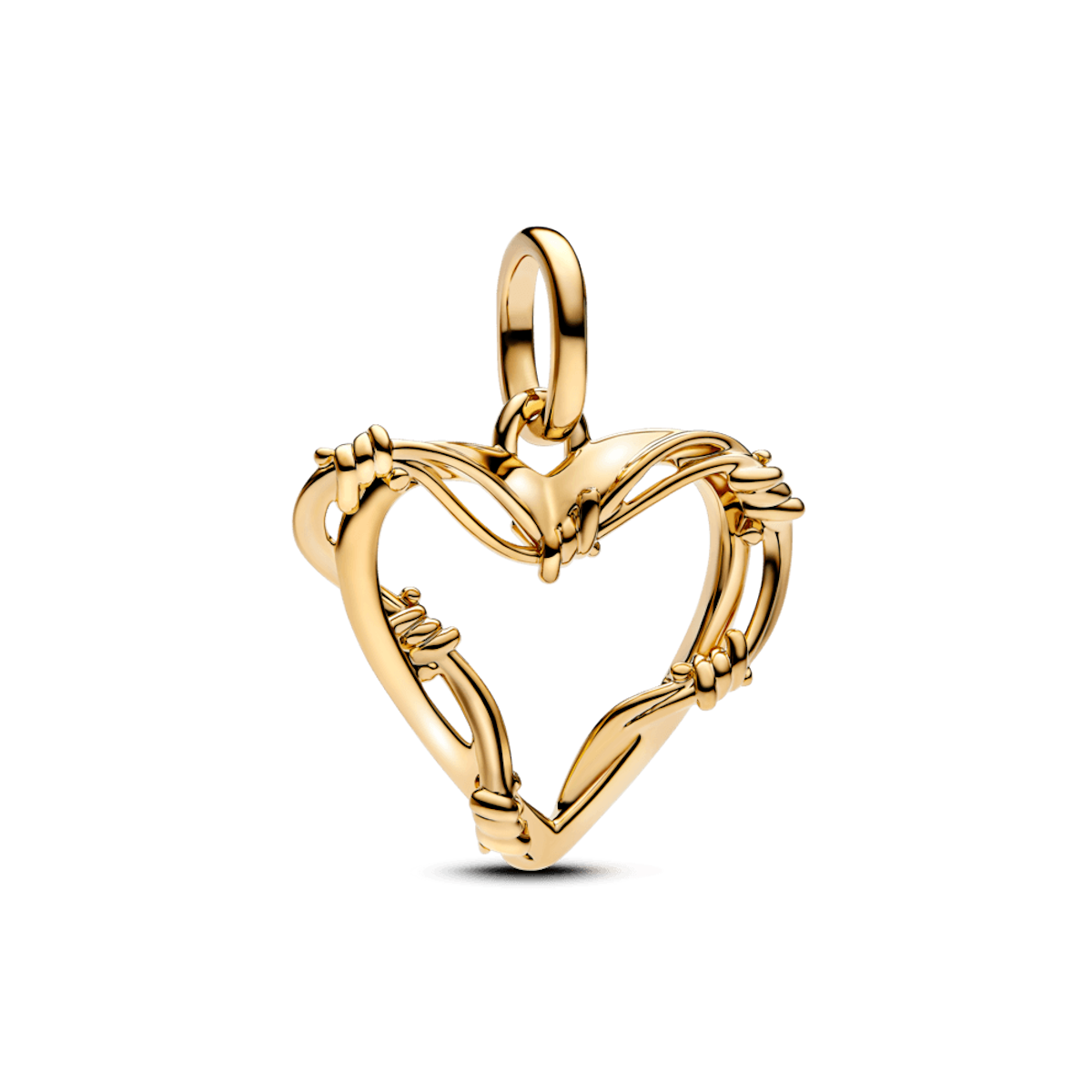Dije Corazón Dorado con Diseño de Alambre