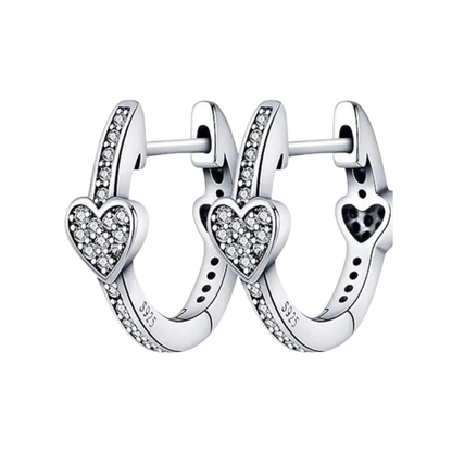 Aretes Aro Corazones Plata S .925 Ale Para Mujer Moderno