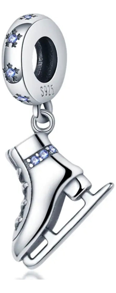 Charm de Patin de Patinaje Sobre Hielo Plata S925