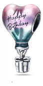 Charm Dije Plata 925 Globo Corazón Feliz Cumpleaños Pandor4