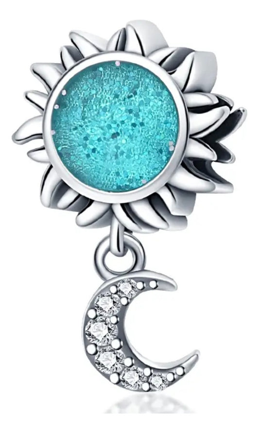 Charm del Sol Y la Luna Plata S925