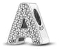 Charm  Alfabeto Letra A Brillantes Plata S925