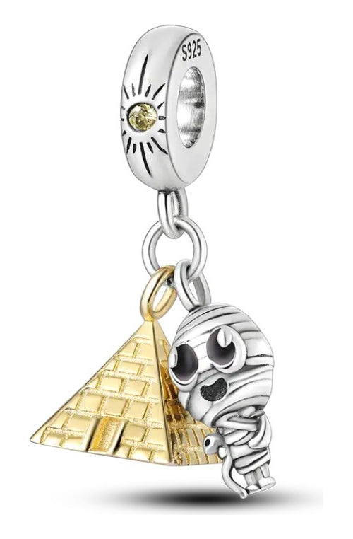 Charm de Momia con su Piramide de Egipto Plata S925
