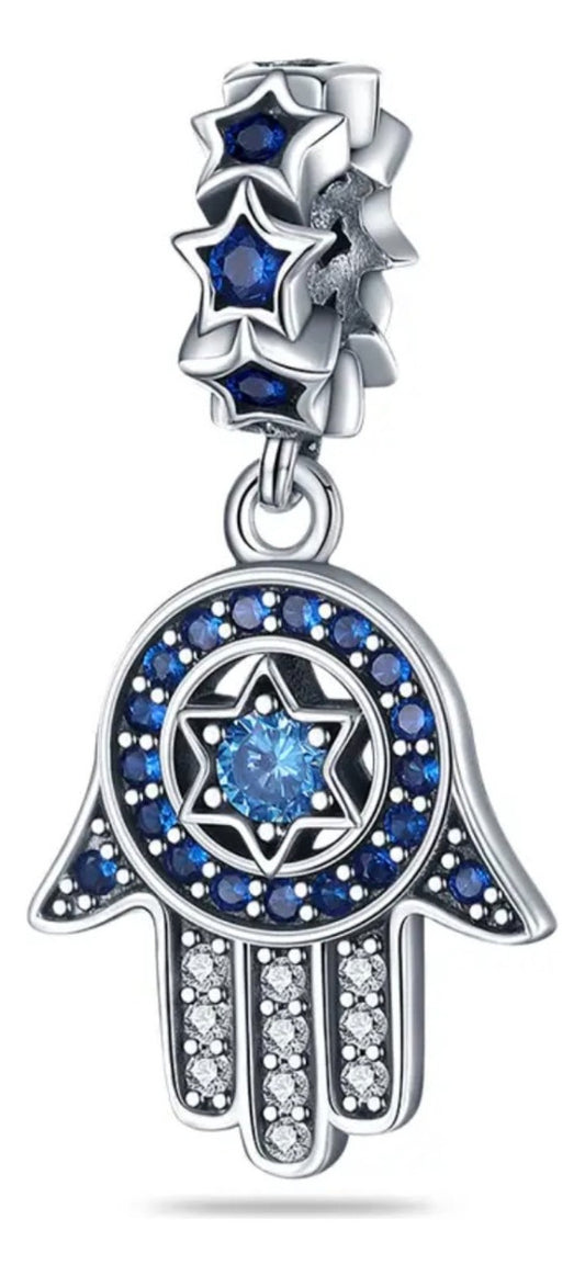Charm Hamsa Mano De Fatima Plata S925