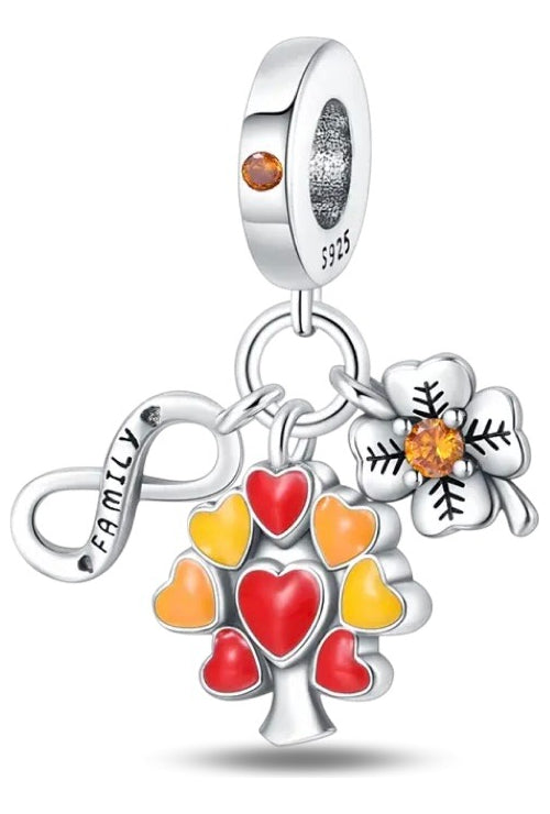 Charm de Otoño el Arbol De La Vida Infinito  Plata S925