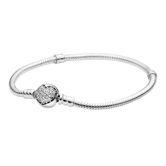 Pulsera Plata S .925 Para Charms Con 3 Charms + Caja Regalo