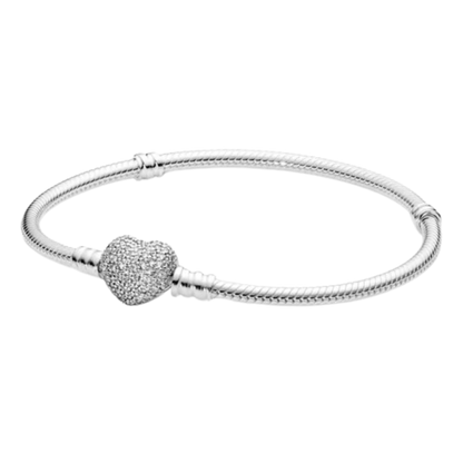 Pulsera Plata S .925 Para Charms Con 3 Charms + Caja Regalo