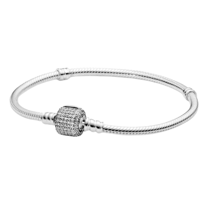 Pulsera Plata S .925 Para Charms Con 3 Charms + Caja Regalo